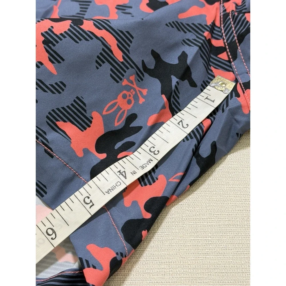 Psycho Bunny Men's Rye All Over Print Swim Trunks Seafoam Camo Size 3XL NWT